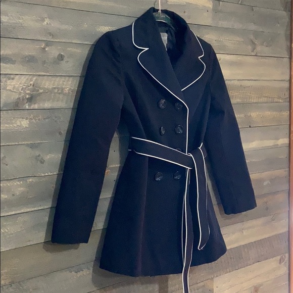 Ann Taylor Factory Jackets & Blazers - Ann Taylor Petite Navy Trench Coat